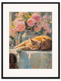 Gerahmter Kunstdruck Ingwer-Katze