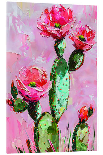 Akrylglastavla Pink Fower Cactus