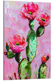 Tableau en aluminium Pink Fower Cactus