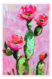 Wall print Pink Fower Cactus - LSR Design Studio