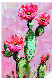 Naklejka na ścianę Pink Fower Cactus
