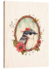 Holzbild Vogelporträt III - Dutch Lady
