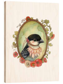 Holzbild Vogelporträt IV - Dutch Lady