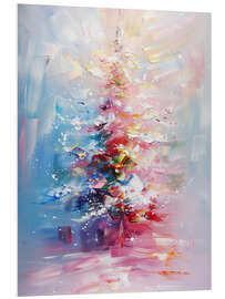 Print på skumplade Colourful Christmas Tree