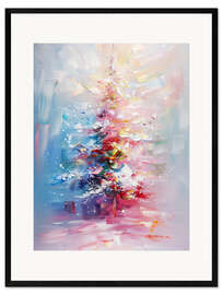 Gerahmter Kunstdruck Bunter Weihnachtsbaum