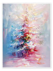 Wall print Colourful Christmas Tree - Arlington Prints