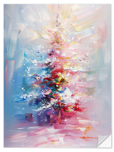 Wandsticker Bunter Weihnachtsbaum