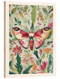 Wood print Botanical Butterfly II