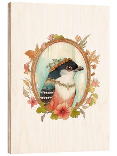 Wood print Bird Portrait V
