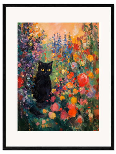 Innrammet kunsttrykk Cat in the Garden