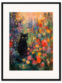 Innrammet kunsttrykk Cat in the Garden
