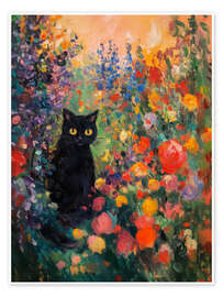 Wall print Cat in the Garden - Arlington Prints