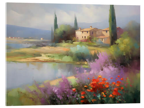 Quadro em acrílico Floral Lakehouse
