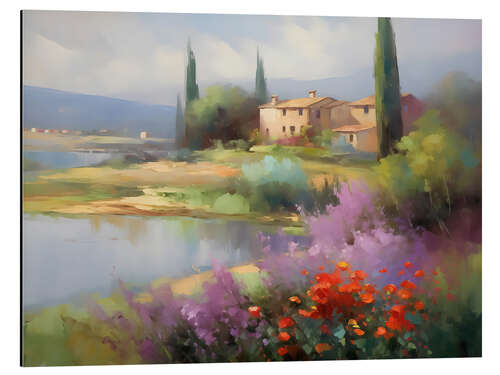 Aluminium print Floral Lakehouse