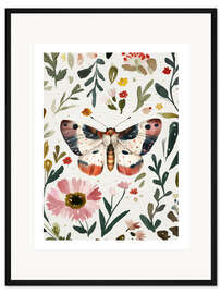 Gerahmter Kunstdruck Botanischer Schmetterling V