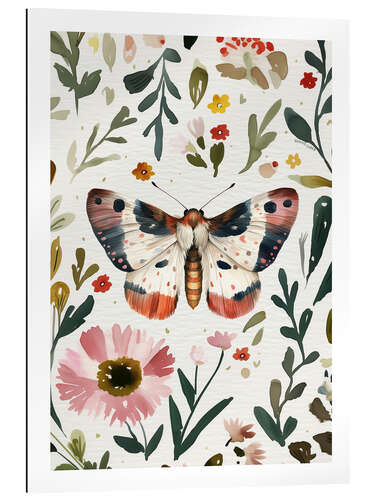 Quadro em plexi-alumínio Botanical Butterfly V