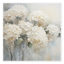 Wall print White Hydrangeas Floral - Arlington Prints