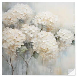 Sticker mural White Hydrangeas Floral - Arlington Prints