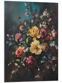 Akrylbilde Moody Botanical Floral - PetalsPrintsDesign