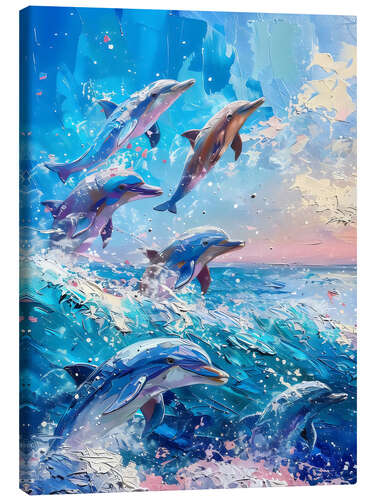 Tableau sur toile Dolphin Family