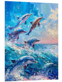 Hartschaumbild Delfinfamilie