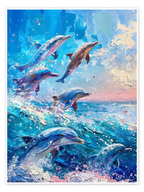 Wall print Dolphin Family - LSR Design Studio