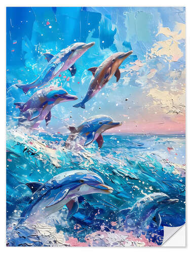 Sticker mural Dolphin Family