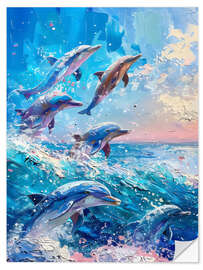 Sticker mural Dolphin Family - LSR Design Studio