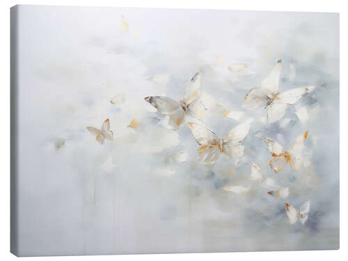 Quadro em tela Butterflies in Blue Mist