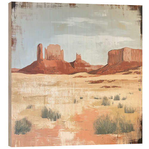 Tableau en bois Desert Postcard II