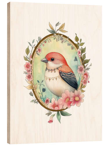 Cuadro de madera Bird Portrait VI