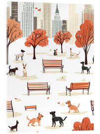Acrylic print Autumn City Park Dogs - Arlington Prints