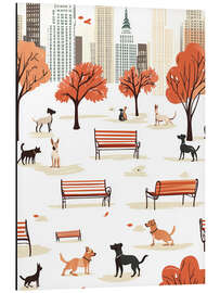 Obraz na aluminium Autumn City Park Dogs - Arlington Prints