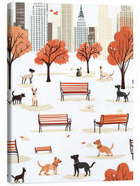 Canvas print Autumn City Park Dogs - Arlington Prints