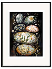 Gerahmter Kunstdruck Kieselsteinkunst III