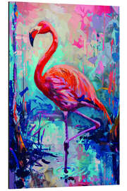 Aluminium print Neon Flamingo - LSR Design Studio