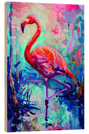 Holzbild Neon Flamingo - LSR Design Studio