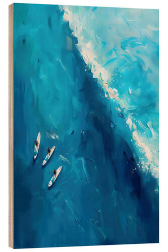Tableau en bois The impending wave