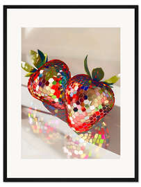 Gerahmter Kunstdruck Disco-Erdbeeren