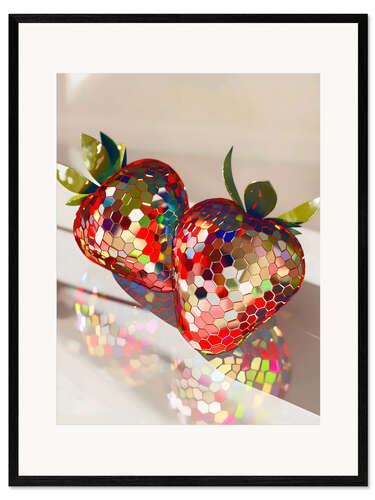 Framed art print Disco Strawberries