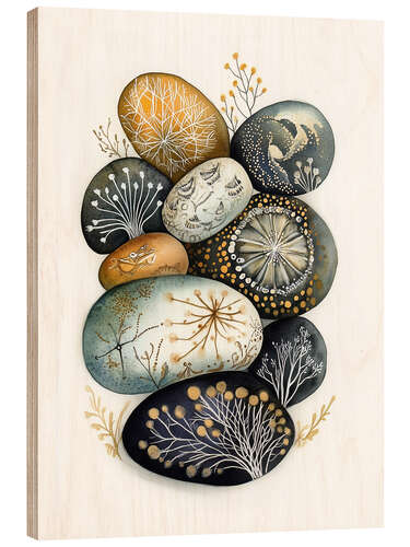 Wood print Pebble Art I