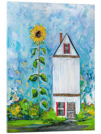 Akrylglastavla Giant Sunflower and House - Estelle Grengs