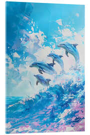 Tableau en verre acrylique Dolphin Jump - LSR Design Studio
