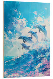 Obraz na drewnie Dolphin Jump - LSR Design Studio