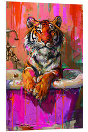 Foam board print Bathing Tiger