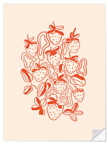 Sticker mural Strawberries