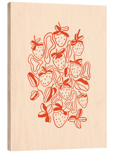 Cuadro de madera Strawberries
