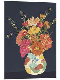 Stampa su vetro acrilico Flowers on Blue