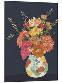 Aluminium print Flowers on Blue