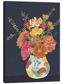 Canvastavla Flowers on Blue